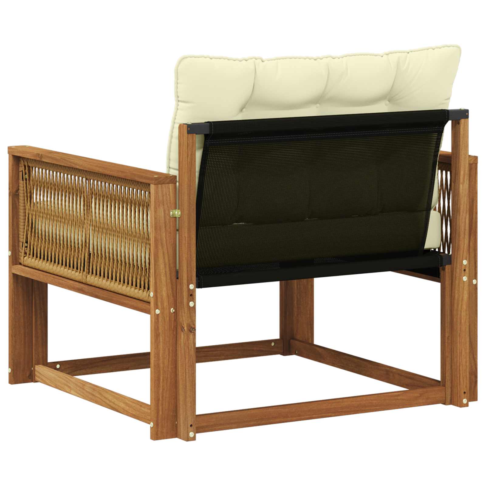 Outdoor-Sofagarnitur Massives Akazienholz und Textilene Natur
