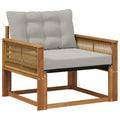 Outdoor-Sofagarnitur Massives Akazienholz und Textilene Natur
