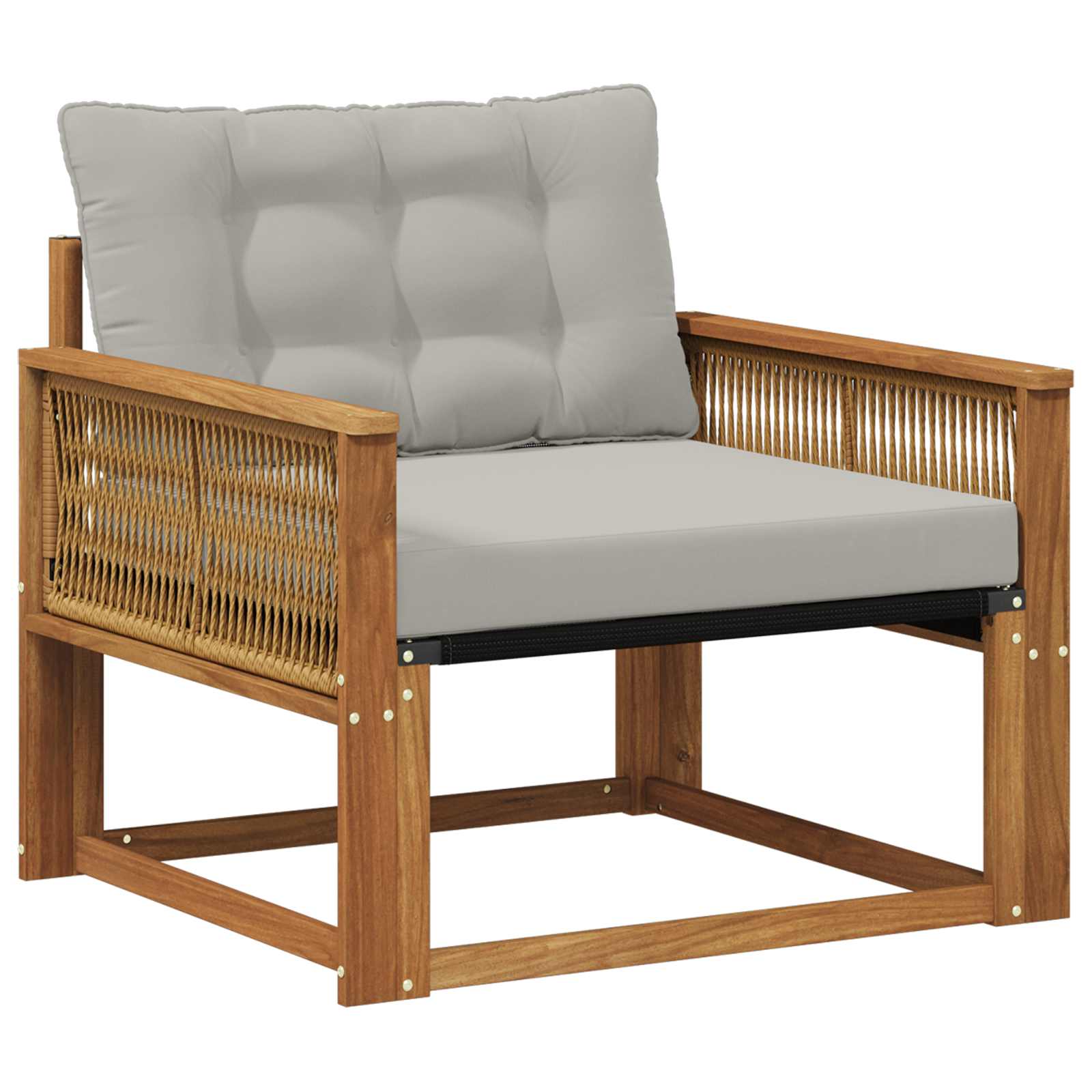 Outdoor-Sofagarnitur Massives Akazienholz und Textilene Natur