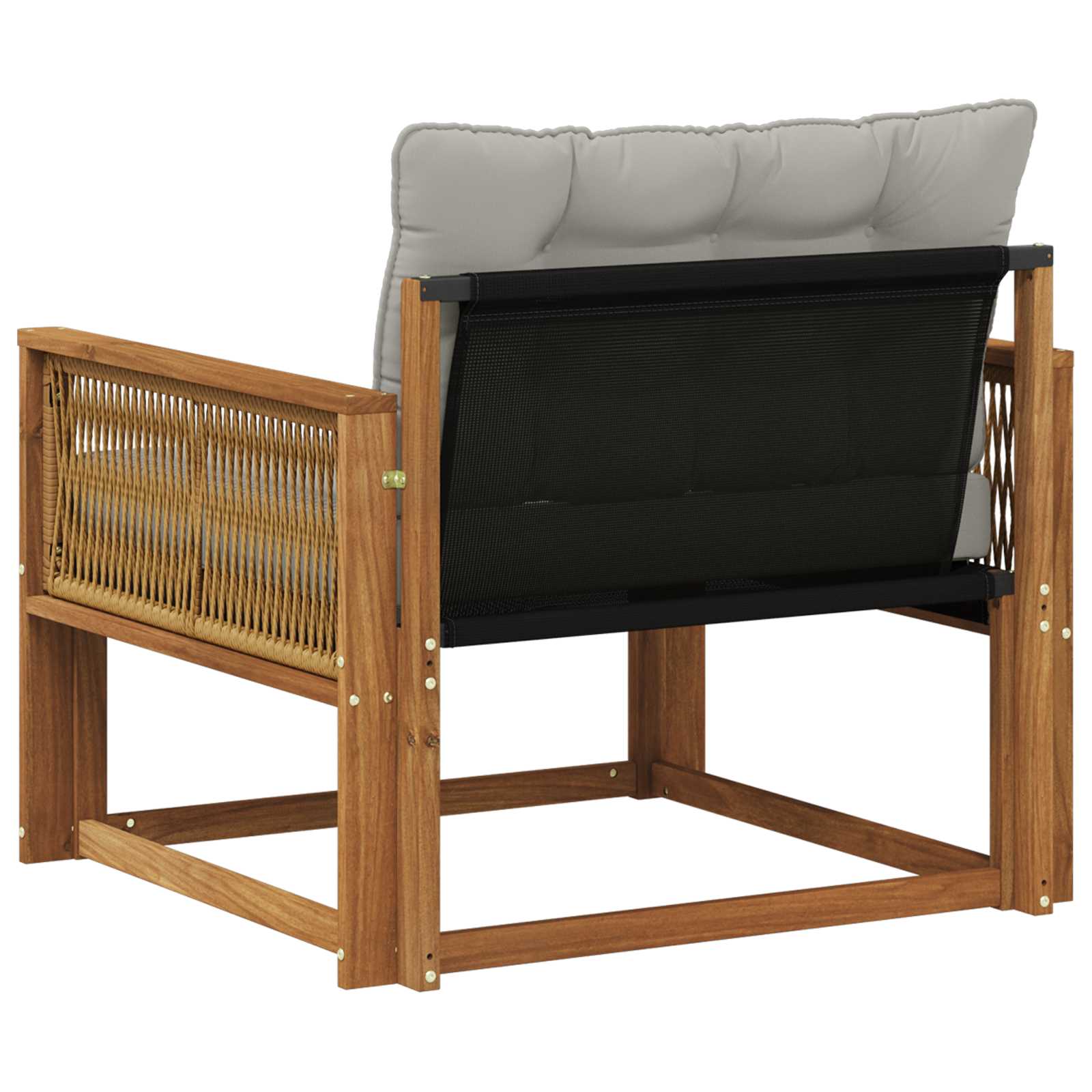 Outdoor-Sofagarnitur Massives Akazienholz und Textilene Natur