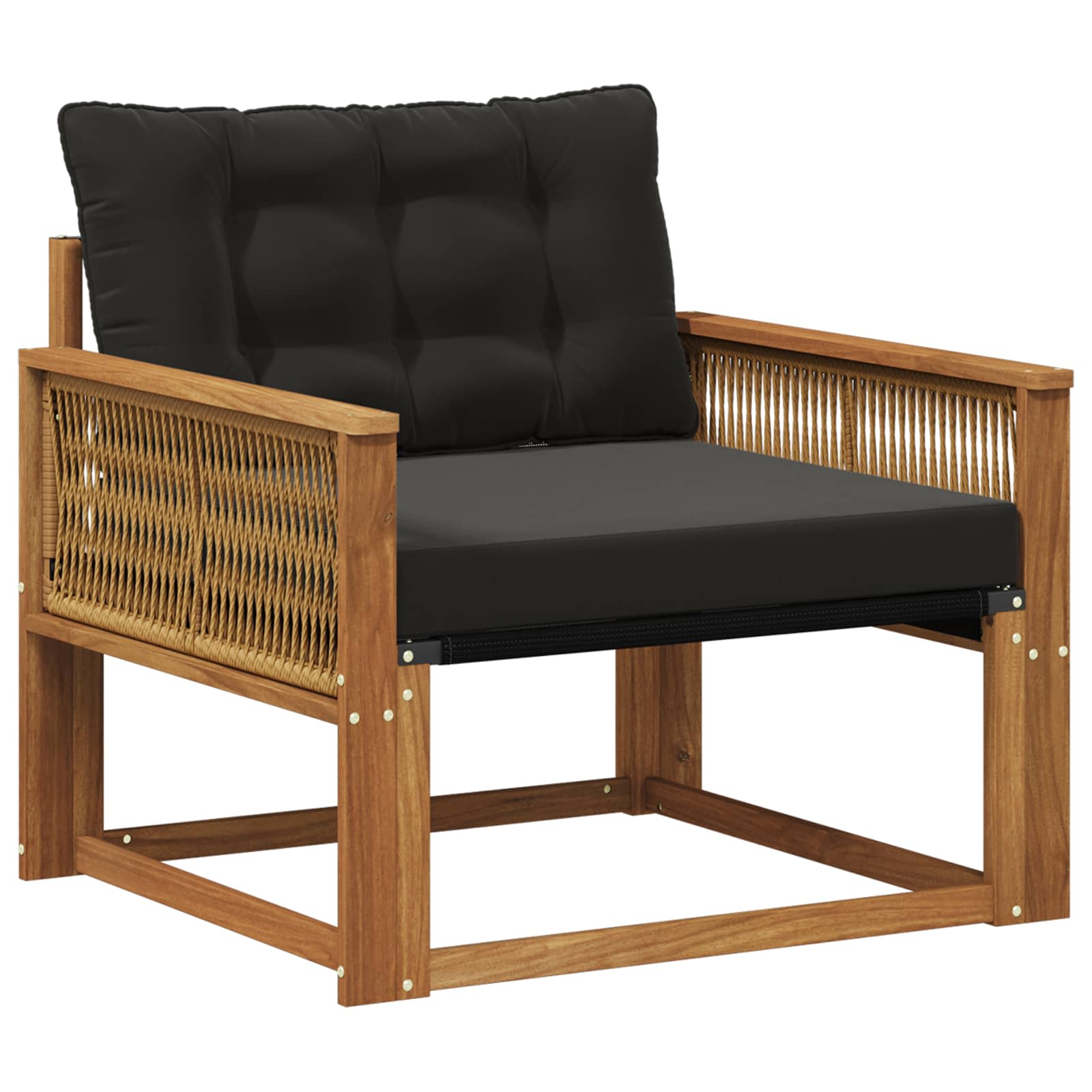 Outdoor-Sofagarnitur Massives Akazienholz und Textilene Natur