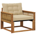 Outdoor-Sofagarnitur Massives Akazienholz und Textilene Natur