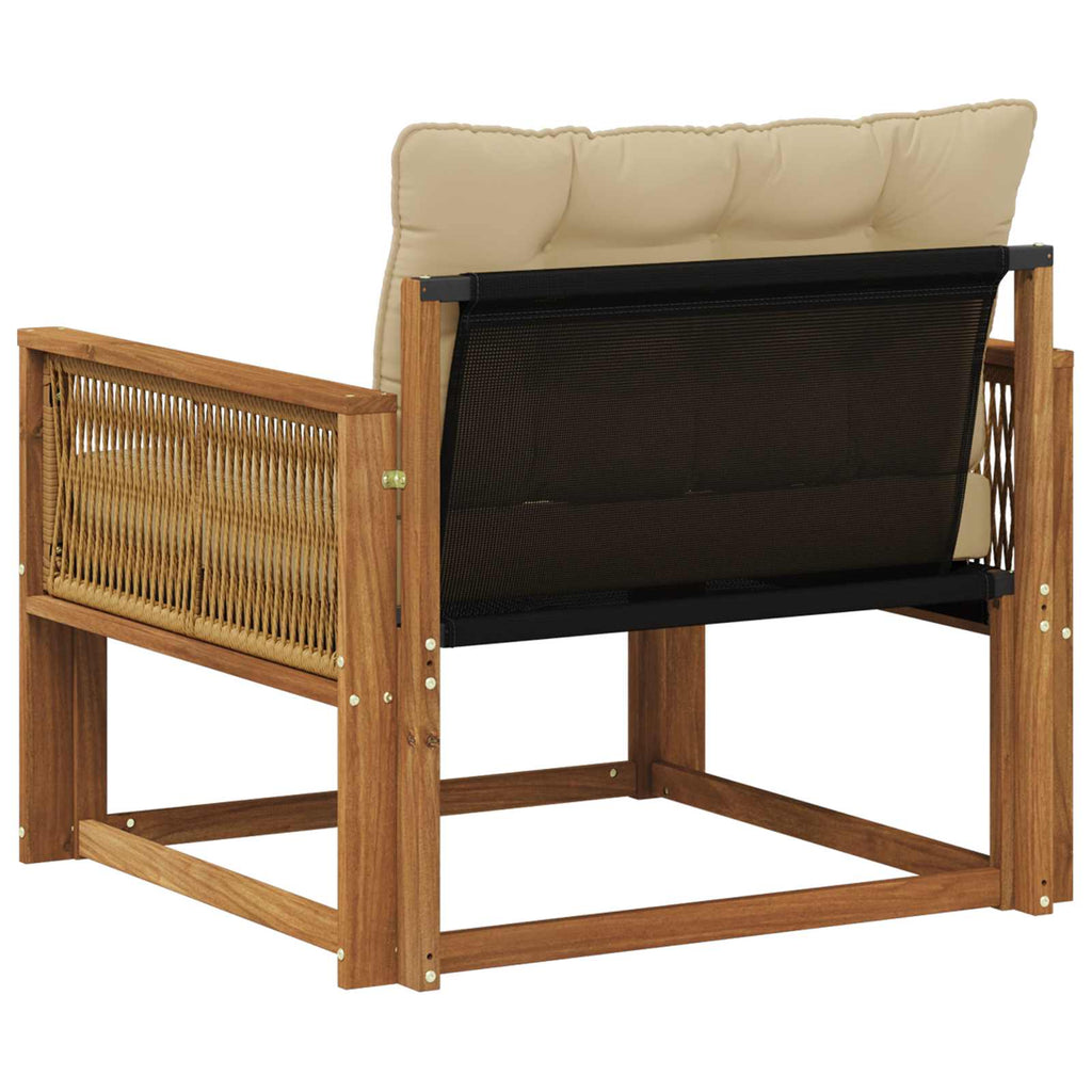 Outdoor-Sofagarnitur Massives Akazienholz und Textilene Natur