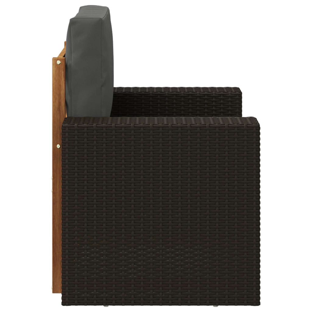 Outdoor Mittelsofa Massivholz Akazie Natur