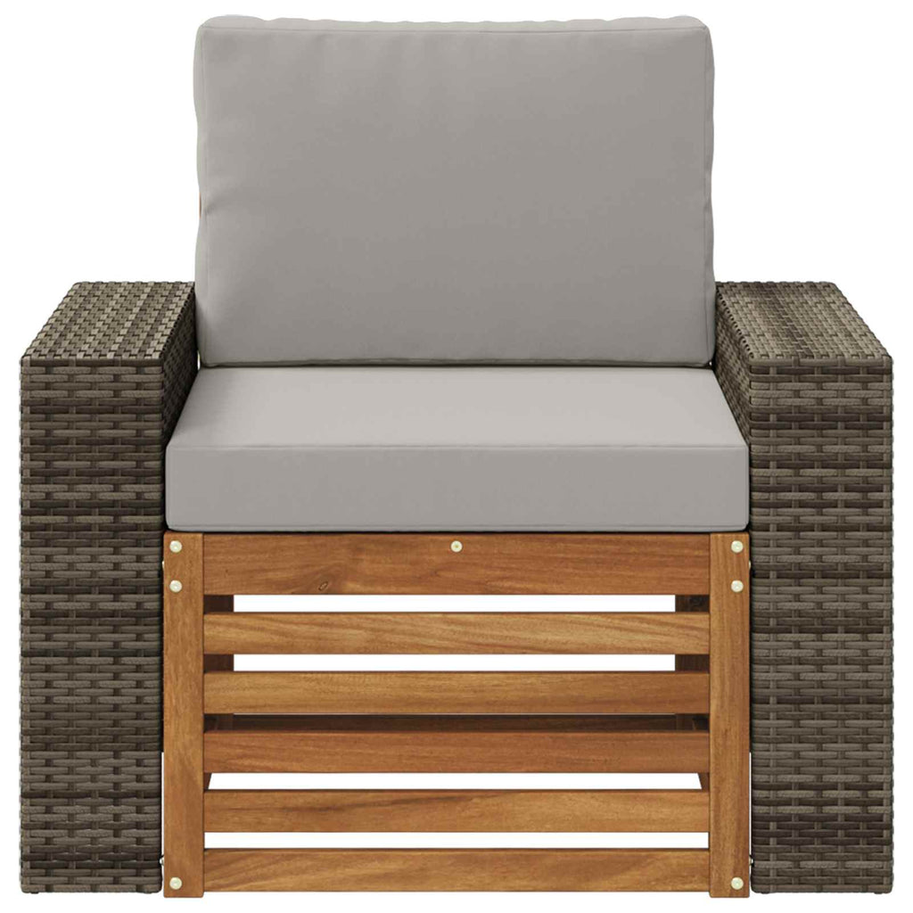 Outdoor Mittelsofa Massivholz Akazie Natur