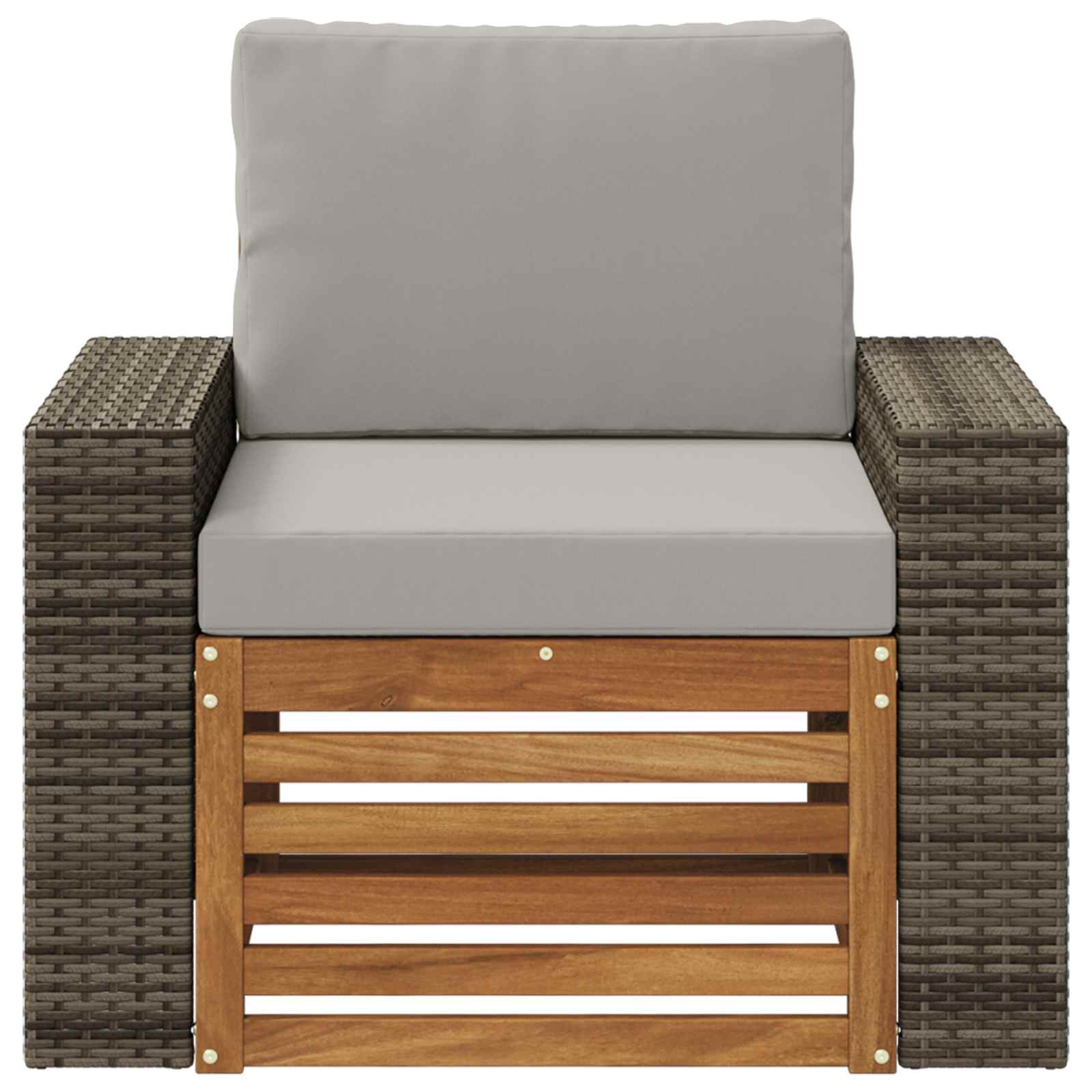 Outdoor Mittelsofa Massivholz Akazie Natur