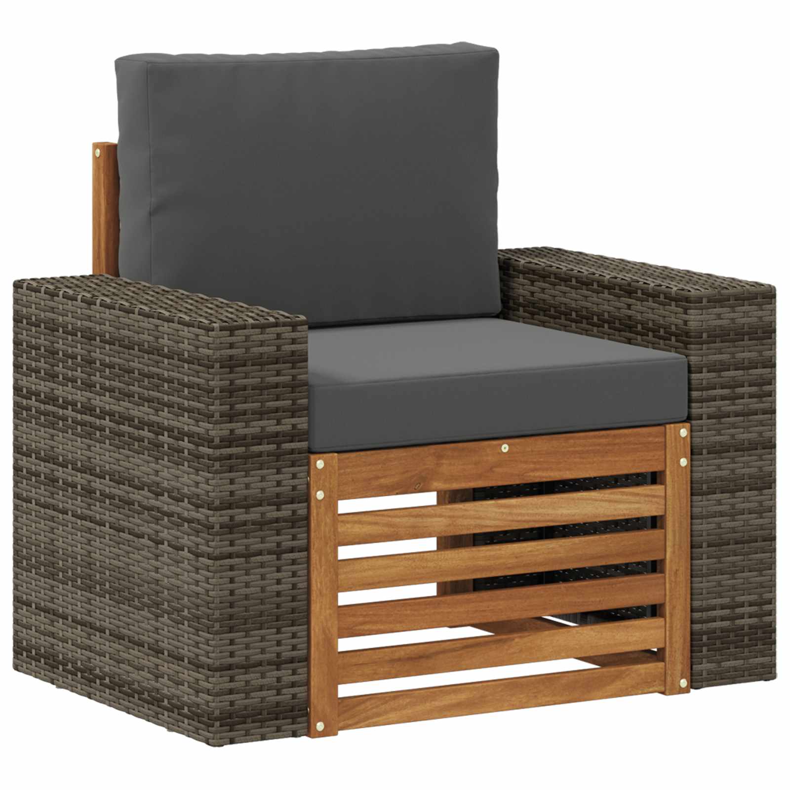 Outdoor Mittelsofa Massivholz Akazie Natur