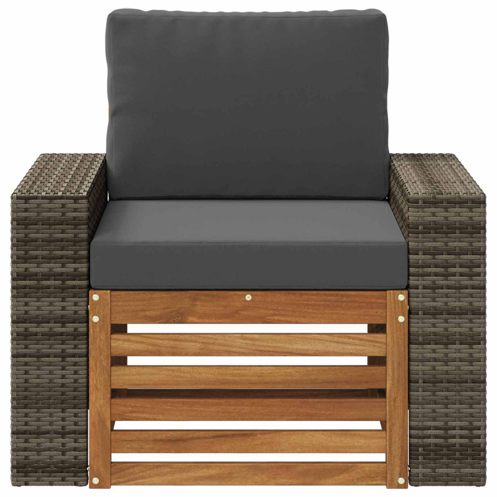 Outdoor Mittelsofa Massivholz Akazie Natur