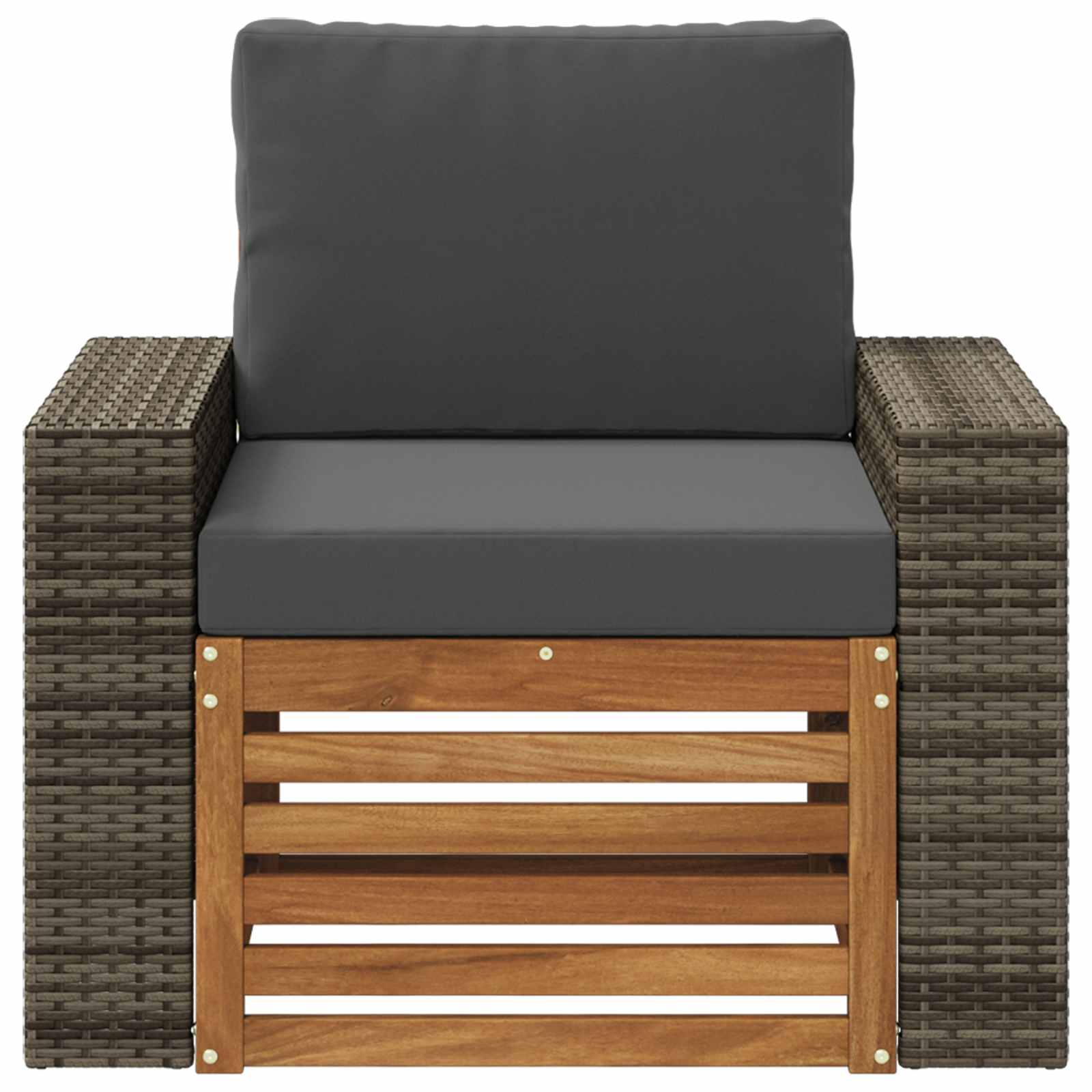 Outdoor Mittelsofa Massivholz Akazie Natur