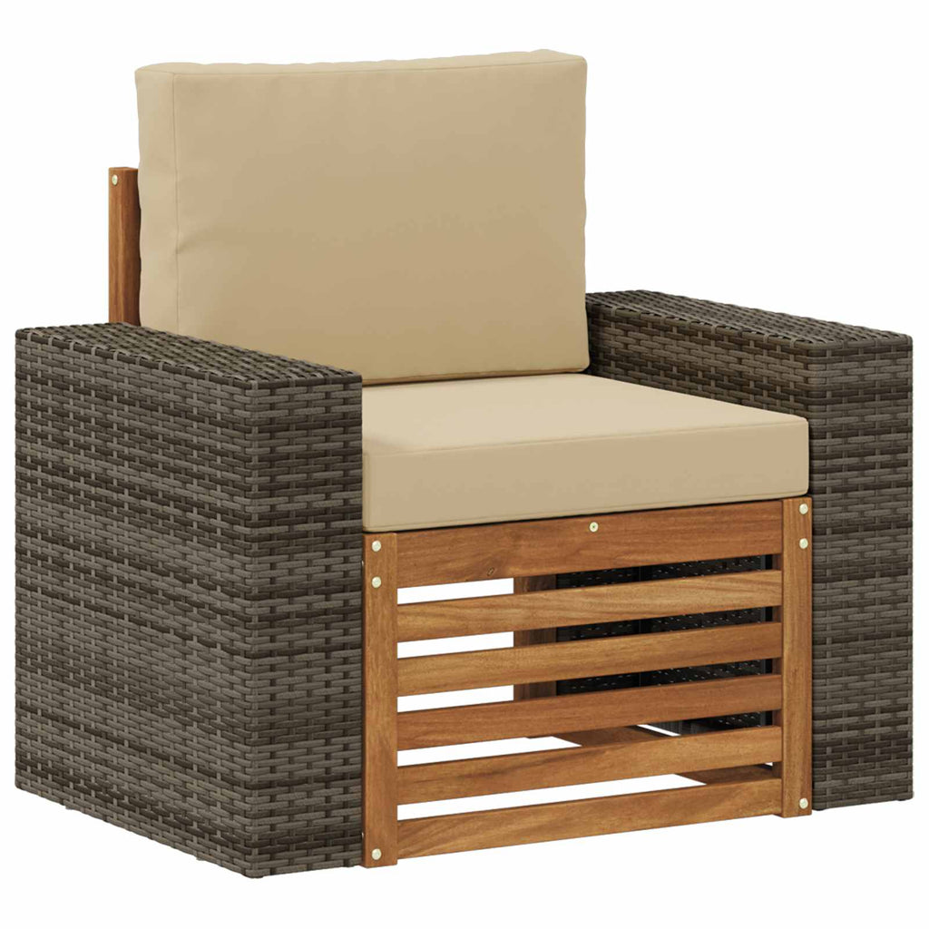 Outdoor Mittelsofa Massivholz Akazie Natur