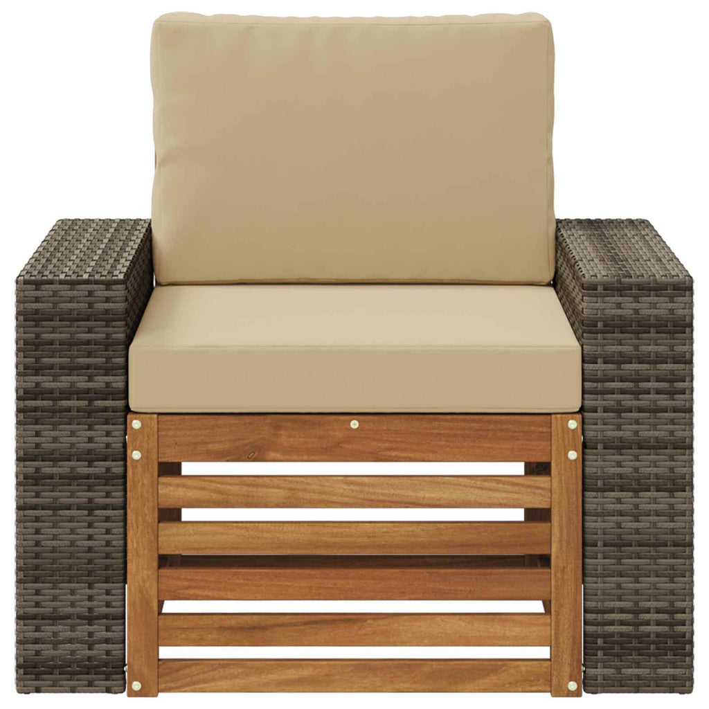Outdoor Mittelsofa Massivholz Akazie Natur