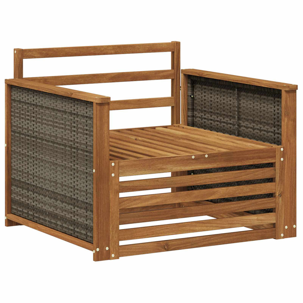 Outdoor Mittelsofa Massivholz Akazie Natur