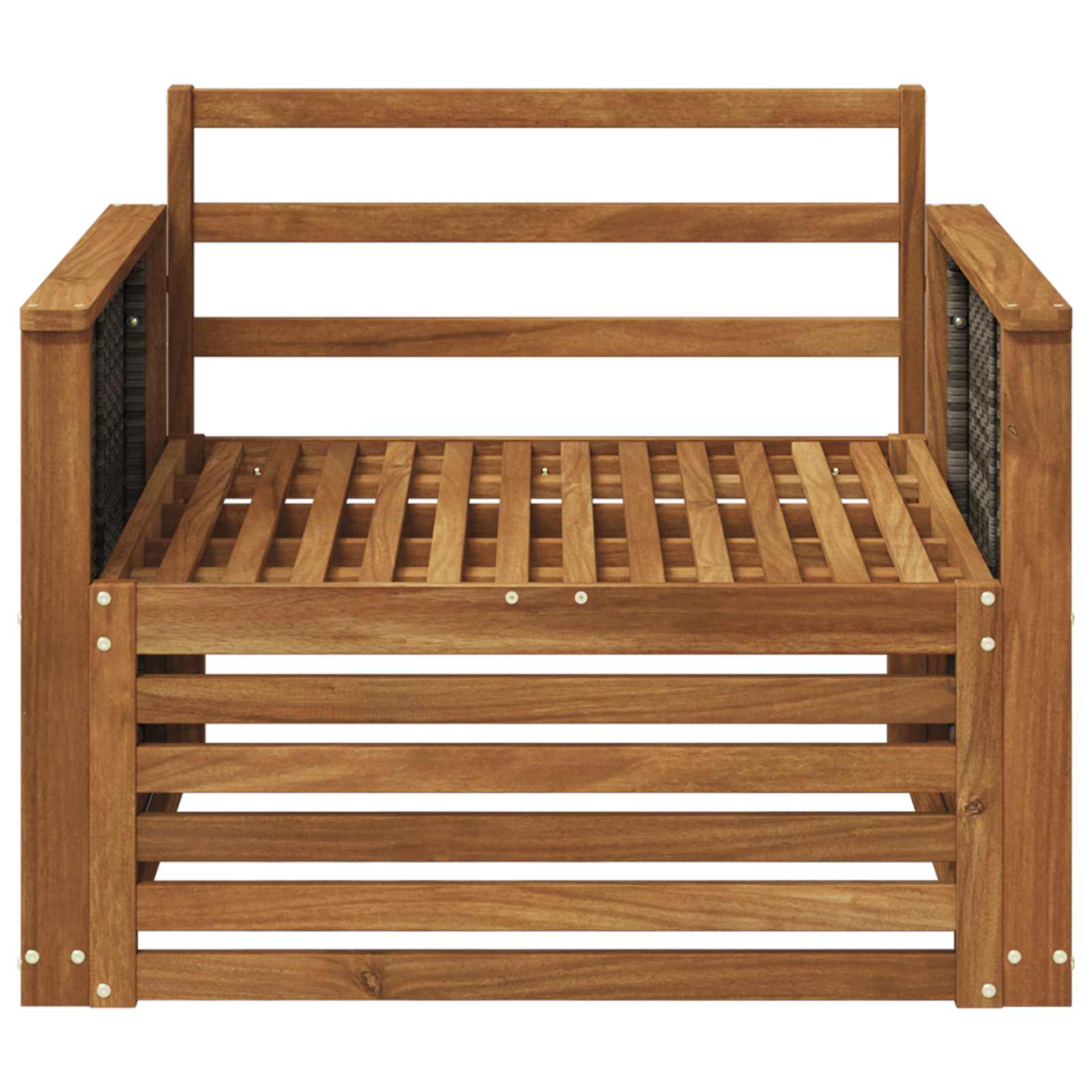 Outdoor Mittelsofa Massivholz Akazie Natur
