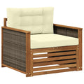 Outdoor Mittelsofa Massivholz Akazie Natur