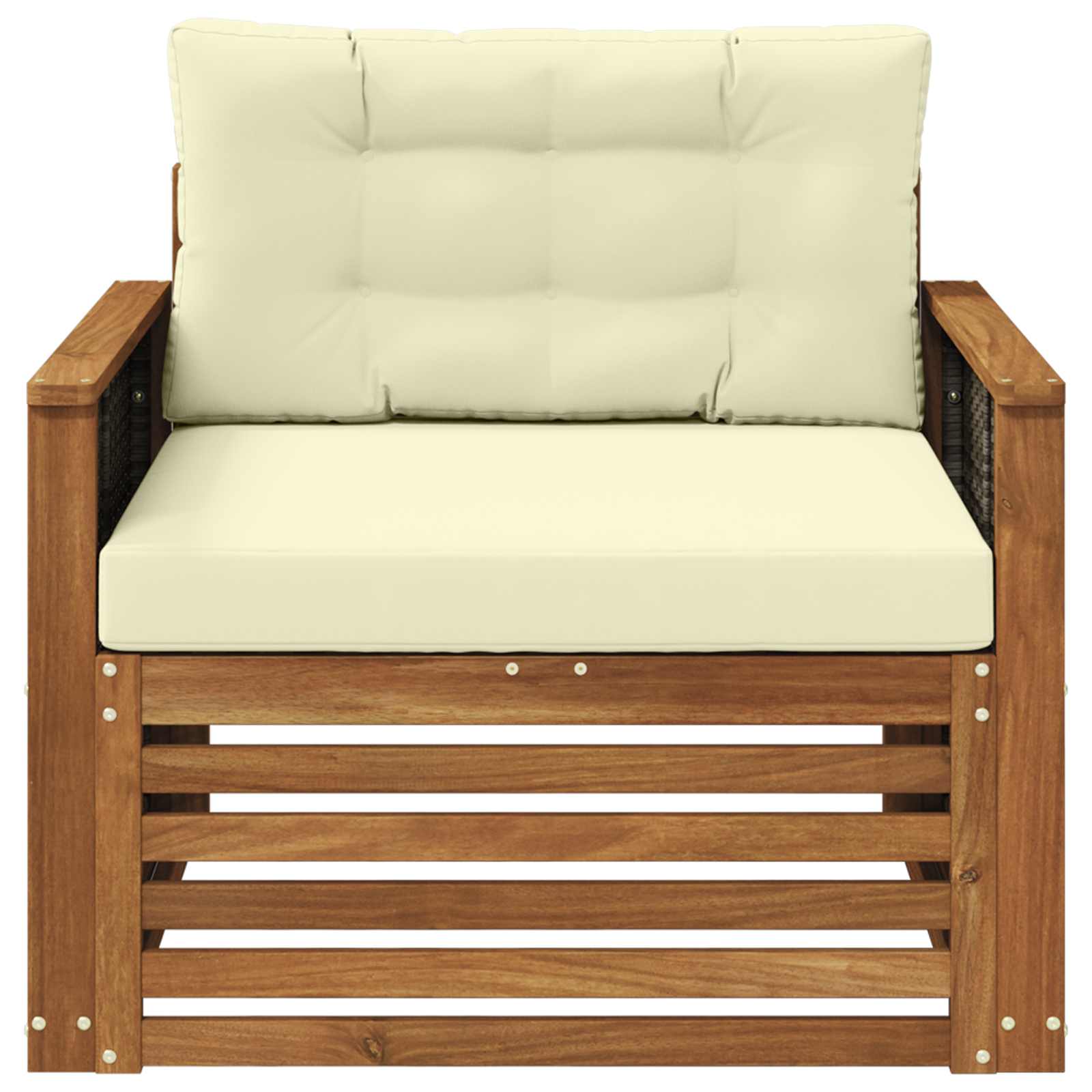 Outdoor Mittelsofa Massivholz Akazie Natur