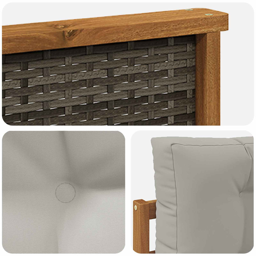 Outdoor Mittelsofa Massivholz Akazie Natur