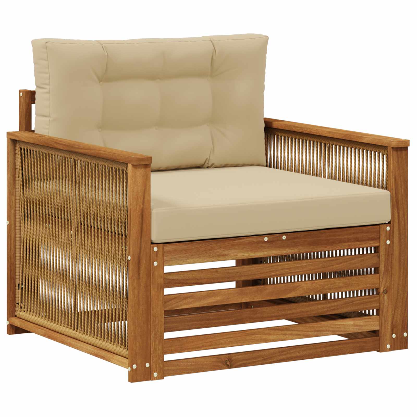 Outdoor Mittelsofa Massivholz Akazie Natur