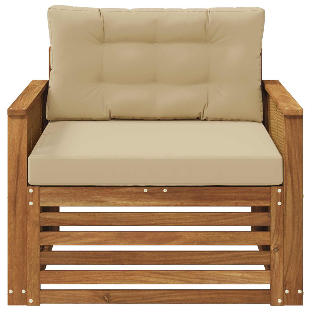 Outdoor Mittelsofa Massivholz Akazie Natur