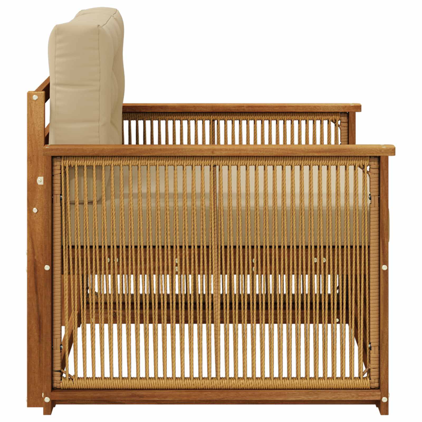 Outdoor Mittelsofa Massivholz Akazie Natur