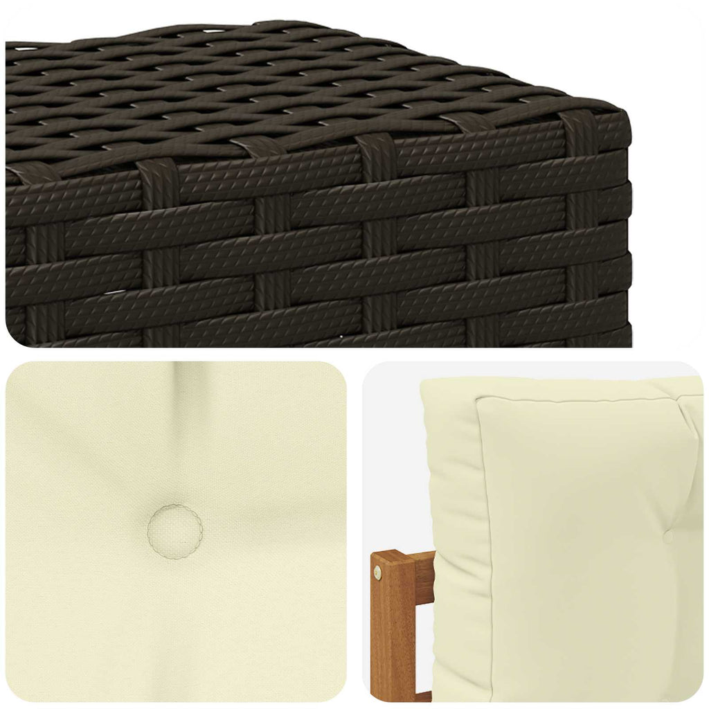 Outdoor Mittelsofa Massivholz Akazie Natur