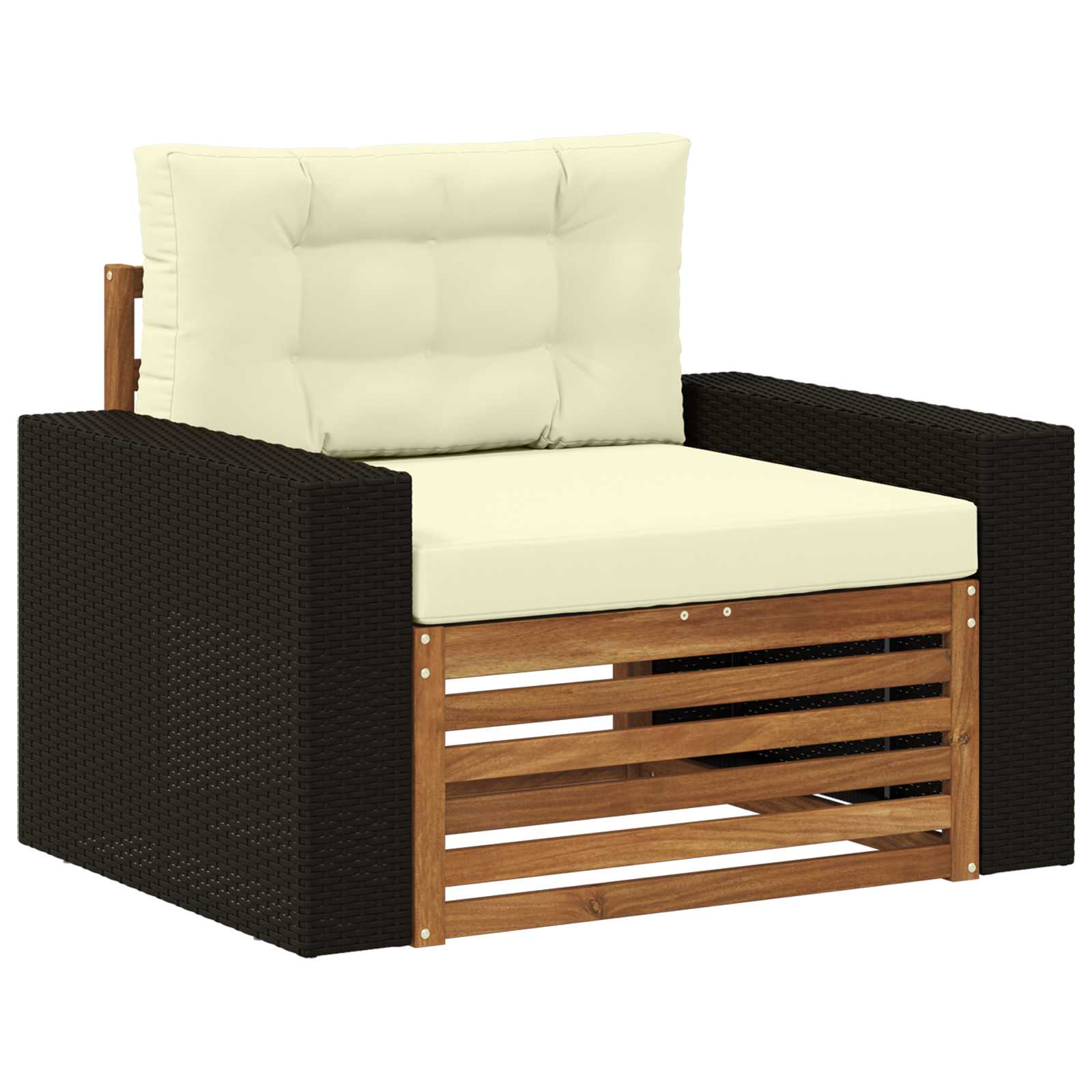 Outdoor Mittelsofa Massivholz Akazie Natur