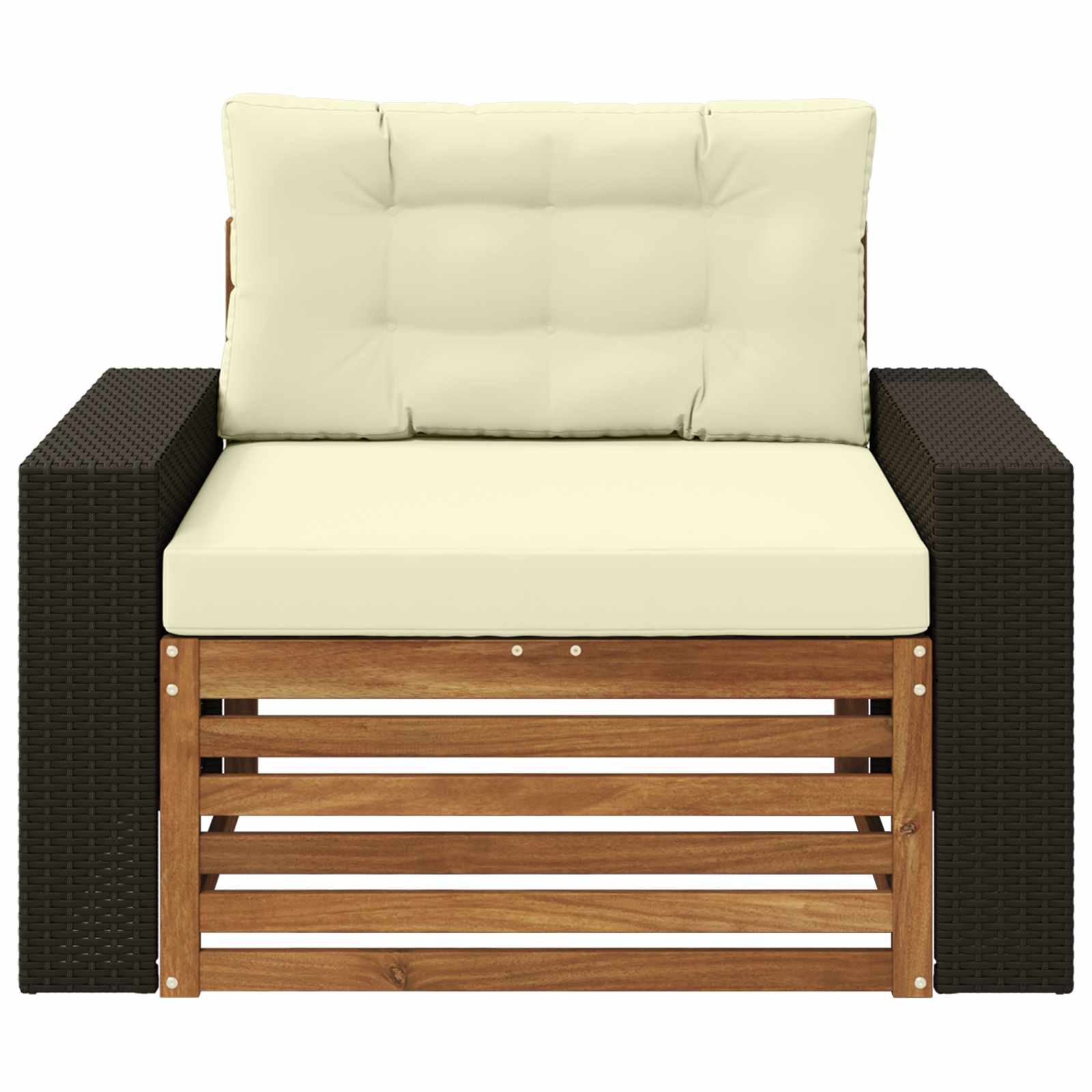 Outdoor Mittelsofa Massivholz Akazie Natur