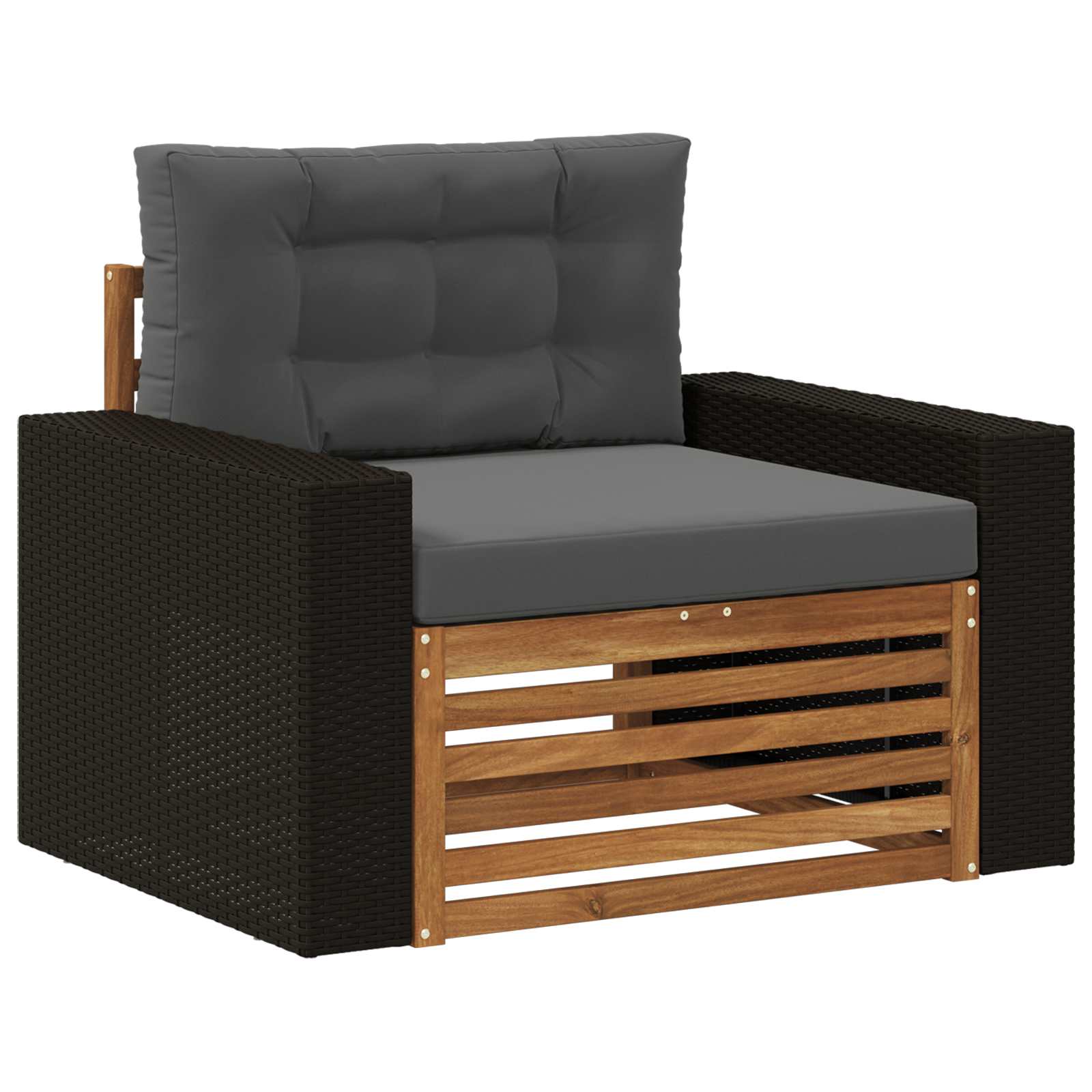 Outdoor Mittelsofa Massivholz Akazie Natur