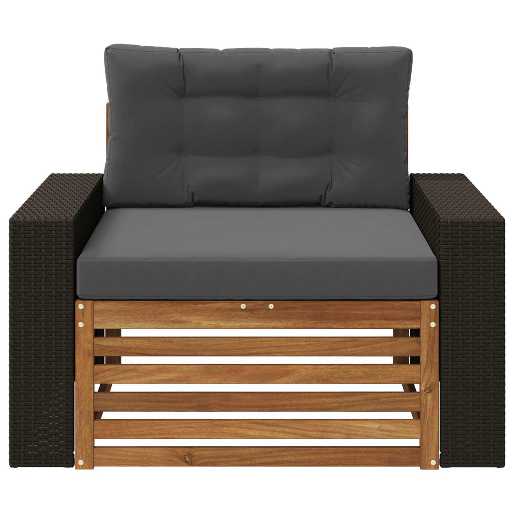 Outdoor Mittelsofa Massivholz Akazie Natur