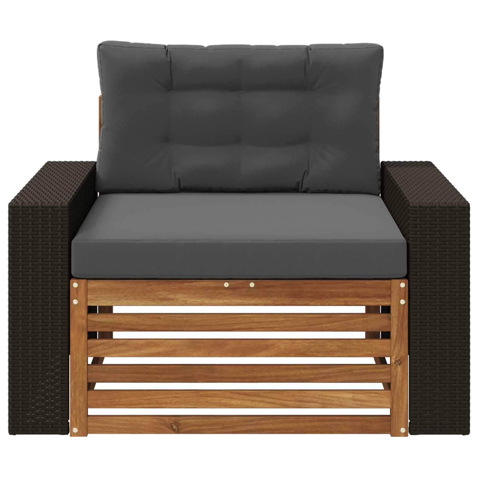 Outdoor Mittelsofa Massivholz Akazie Natur