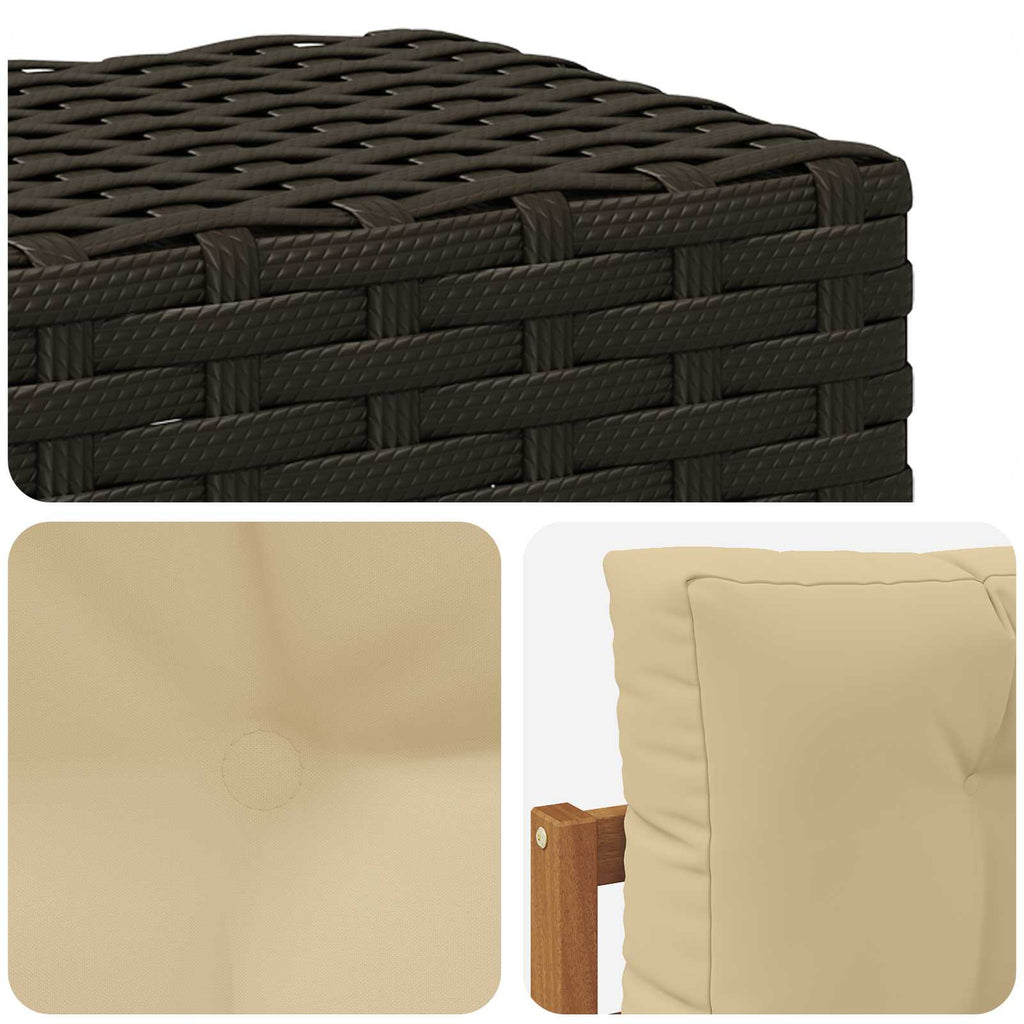 Outdoor Mittelsofa Massivholz Akazie Natur