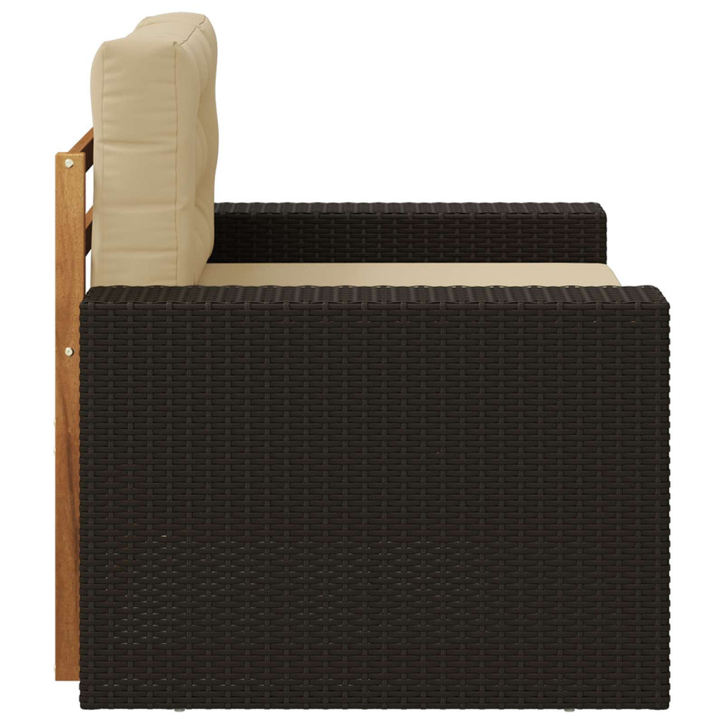 Outdoor Mittelsofa Massivholz Akazie Natur
