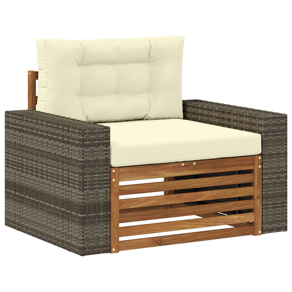 Outdoor Mittelsofa Massivholz Akazie Natur