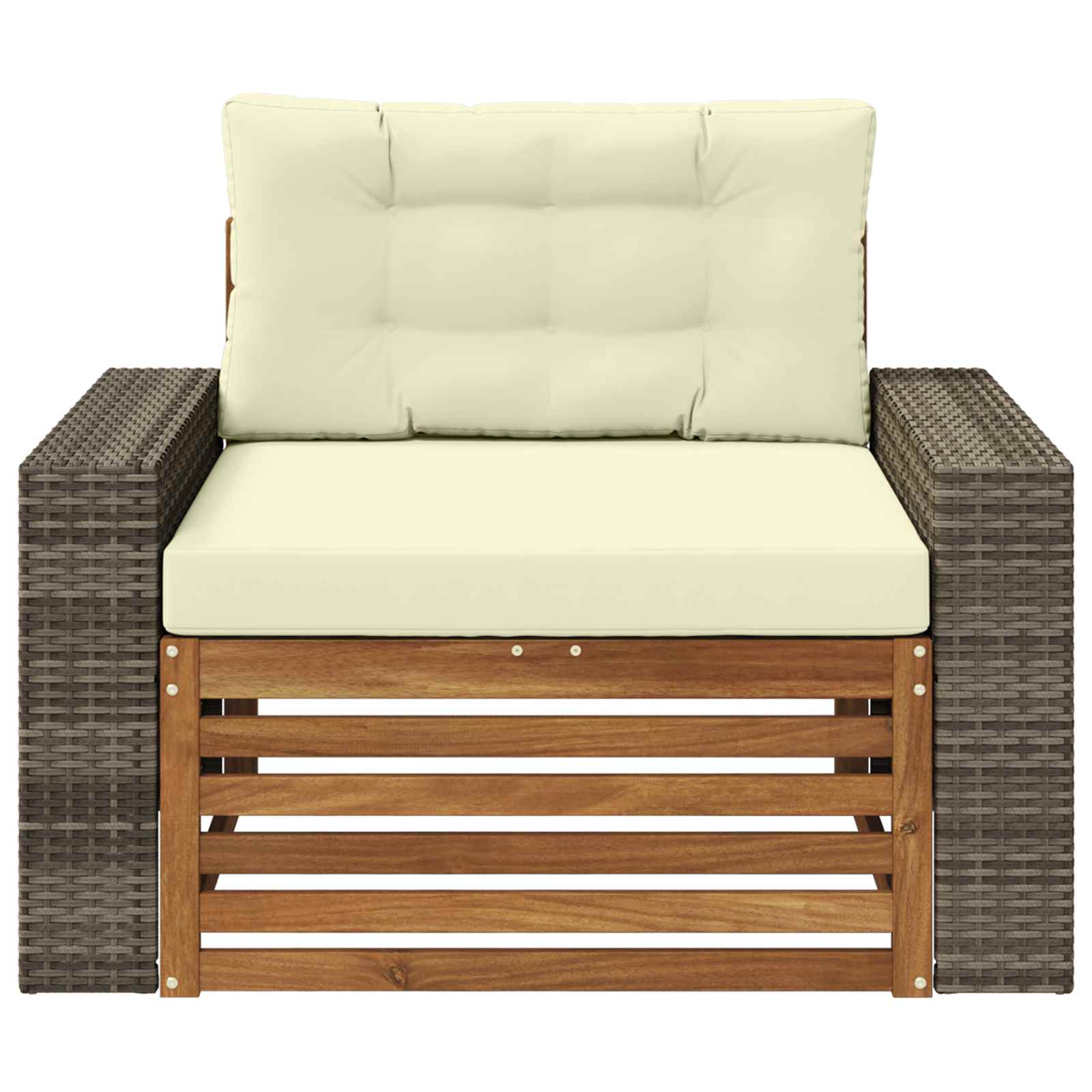 Outdoor Mittelsofa Massivholz Akazie Natur