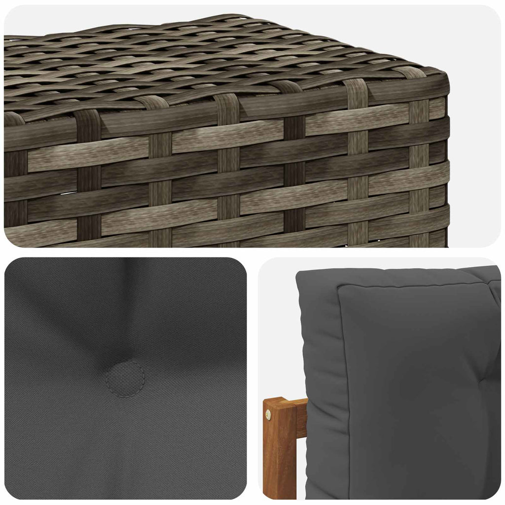 Outdoor Mittelsofa Massivholz Akazie Natur