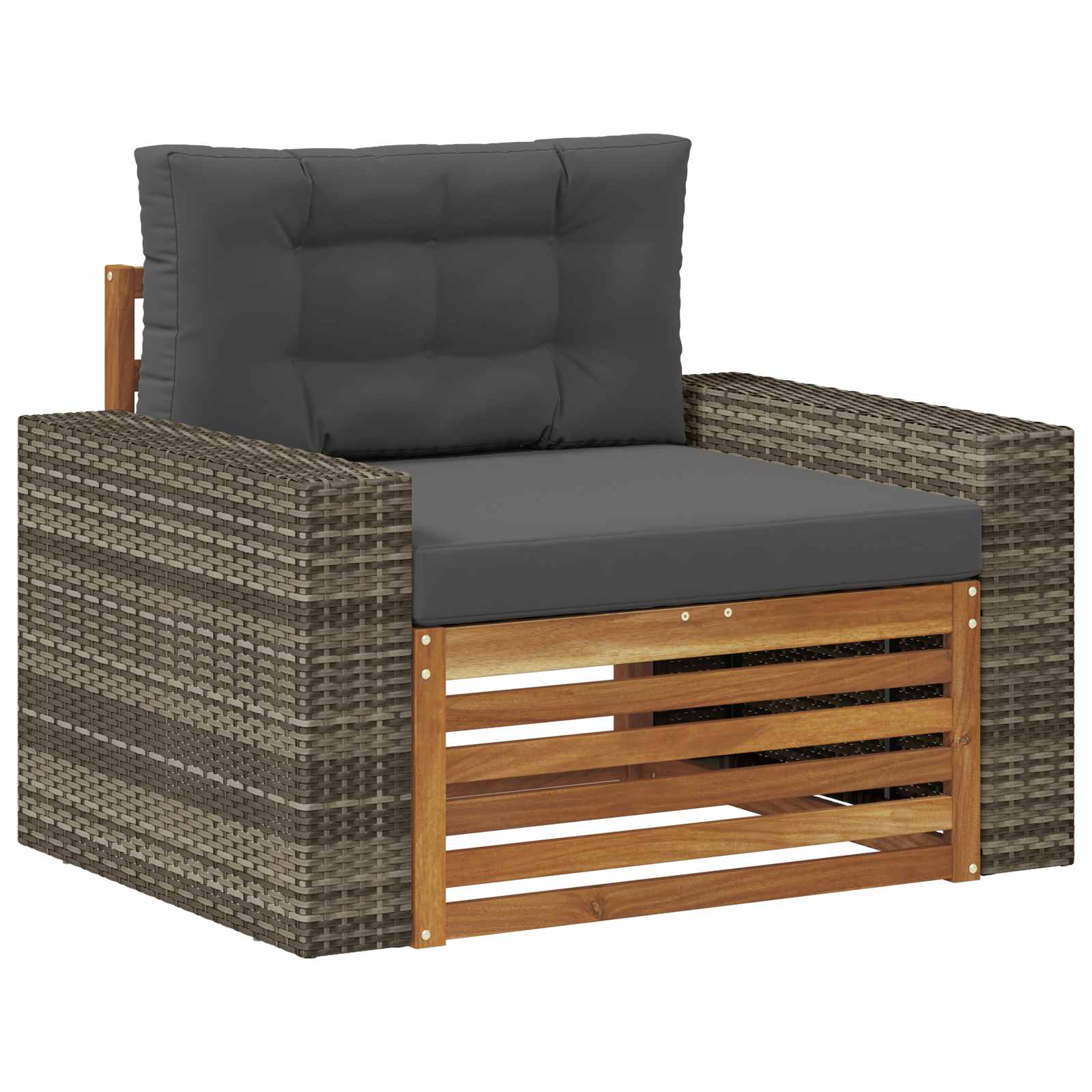 Outdoor Mittelsofa Massivholz Akazie Natur