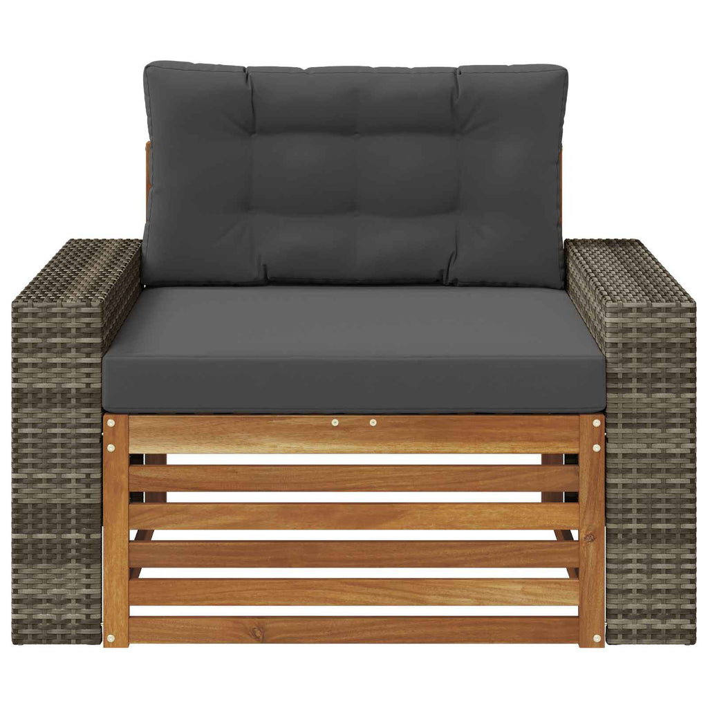 Outdoor Mittelsofa Massivholz Akazie Natur