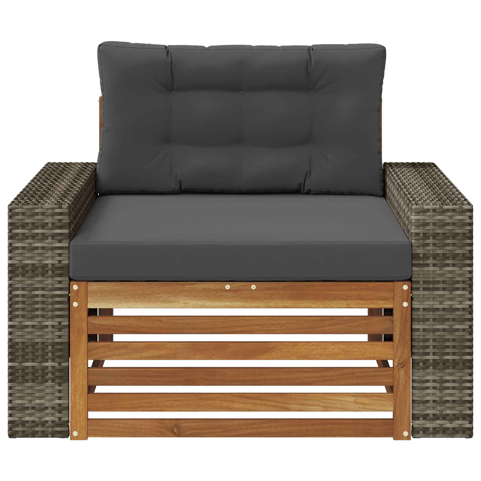 Outdoor Mittelsofa Massivholz Akazie Natur