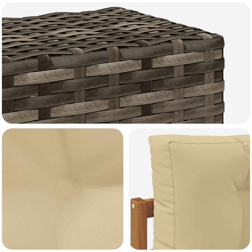 Outdoor Mittelsofa Massivholz Akazie Natur