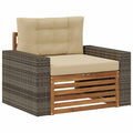 Outdoor Mittelsofa Massivholz Akazie Natur