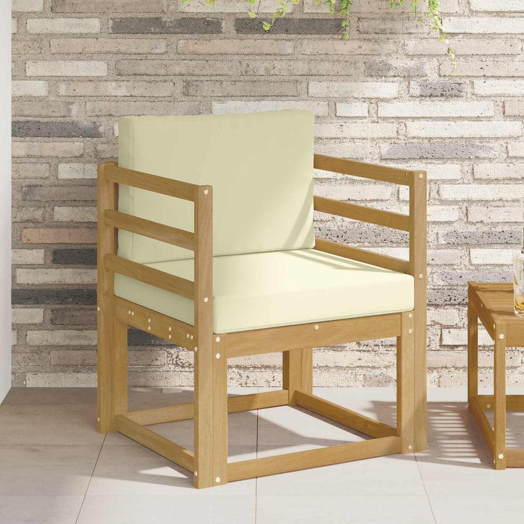 2 Stück Outdoor-Sofagarnitur Polyester Weiß und Creme