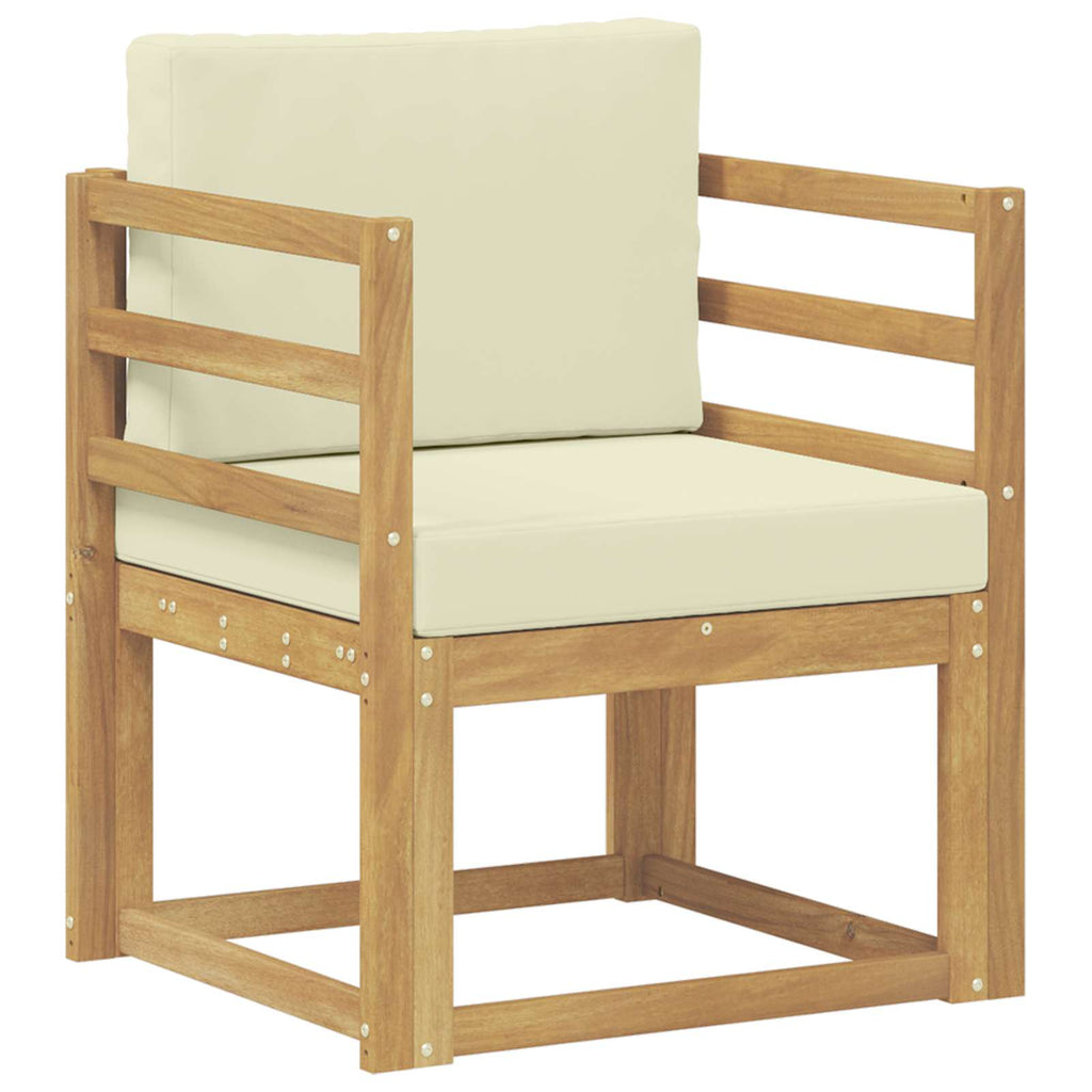 2 Stück Outdoor-Sofagarnitur Polyester Weiß und Creme