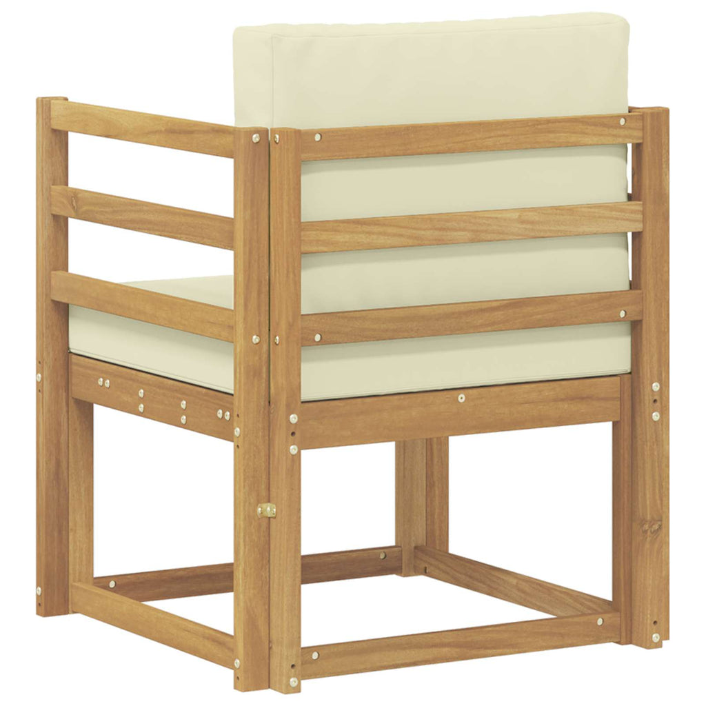 2 Stück Outdoor-Sofagarnitur Polyester Weiß und Creme