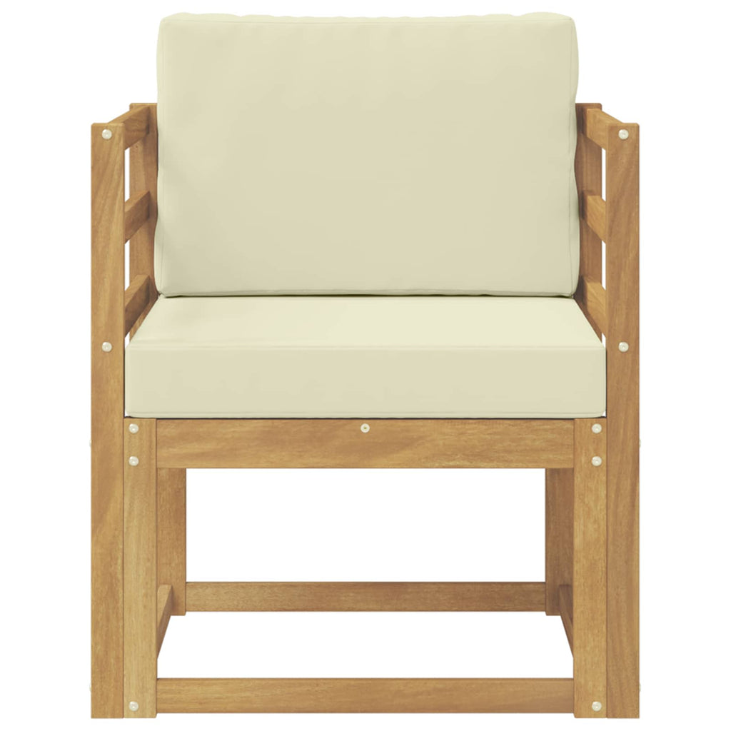 2 Stück Outdoor-Sofagarnitur Polyester Weiß und Creme