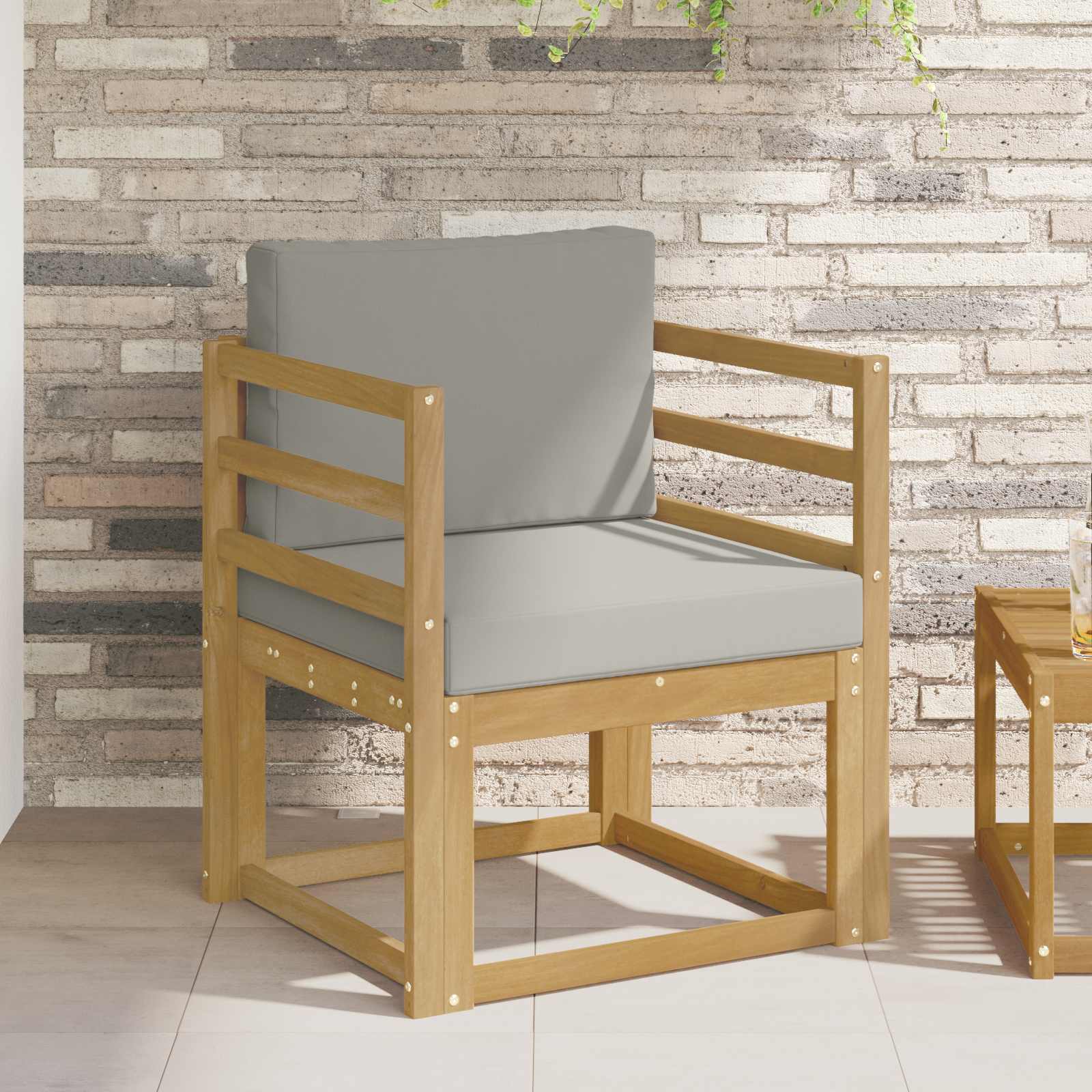 2 Stück Outdoor-Sofagarnitur Polyester Weiß und Hellgrau