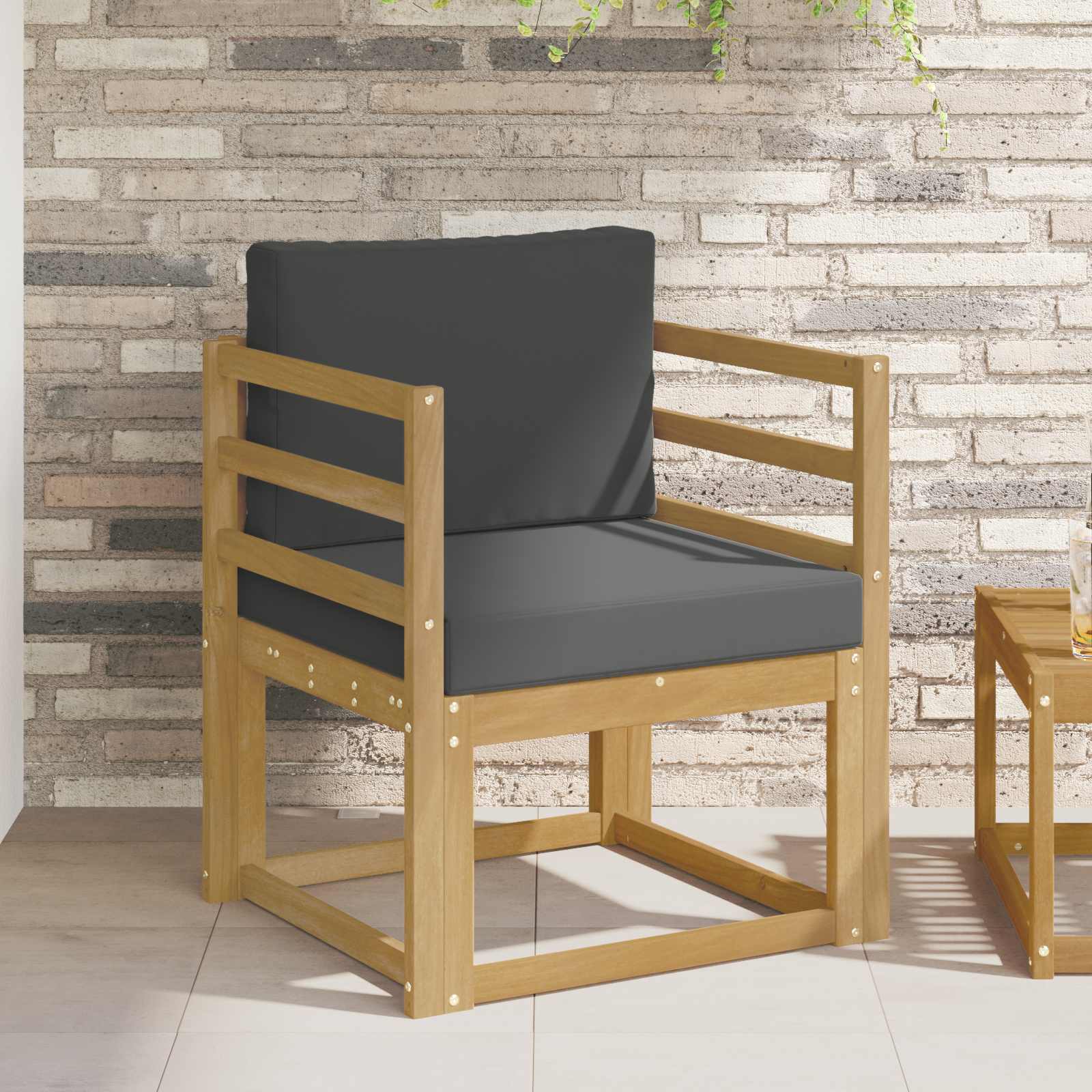 2 Stück Outdoor-Sofagarnitur Polyester Weiß und Anthrazit