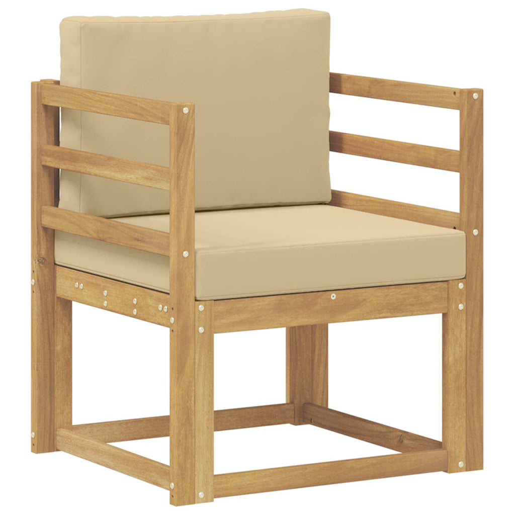 2 Stück Outdoor-Sofagarnitur Polyester Weiß und Beige