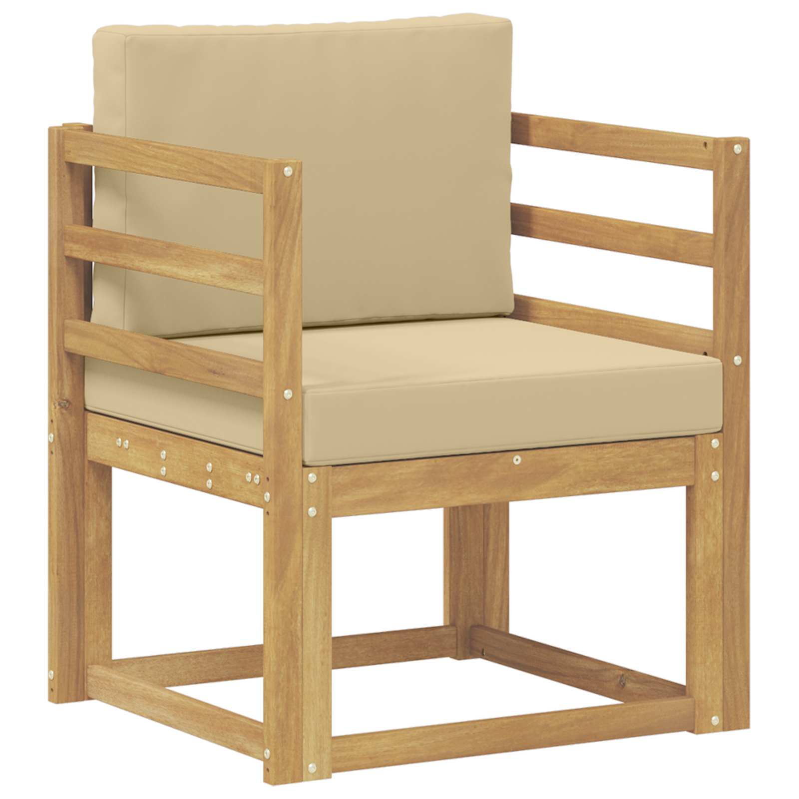 2 Stück Outdoor-Sofagarnitur Polyester Weiß und Beige