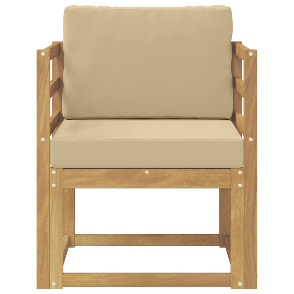 2 Stück Outdoor-Sofagarnitur Polyester Weiß und Beige