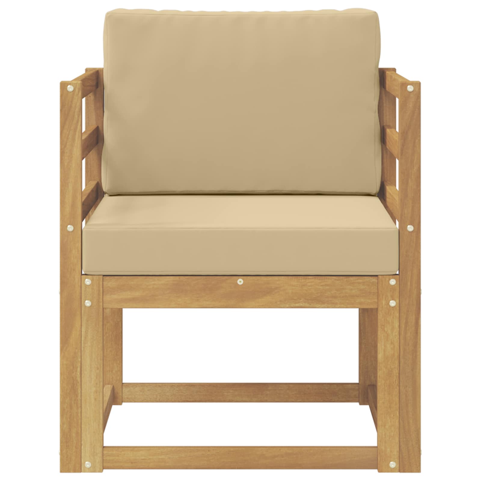 2 Stück Outdoor-Sofagarnitur Polyester Weiß und Beige