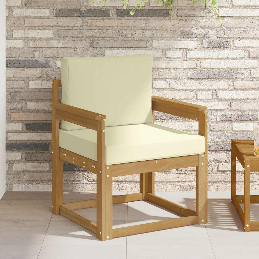 2 Stück Outdoor-Sofagarnitur Polyester Weiß und Creme
